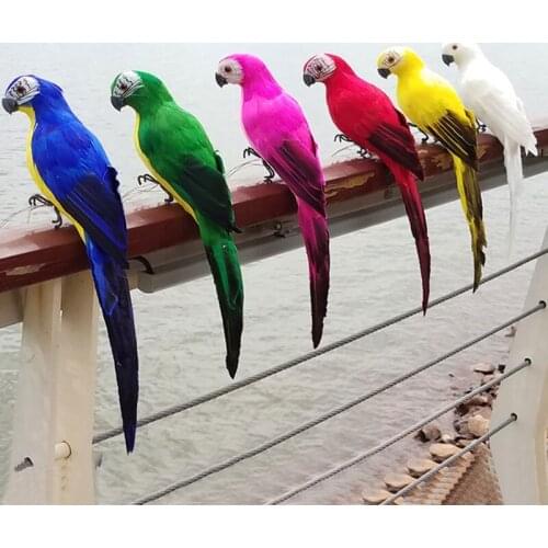 Creative Animal Ornament Handmade 1PC 25/35cm Bird Prop Feather Home Decoration Garden Bird Figurine Lawn Simulation Parrot