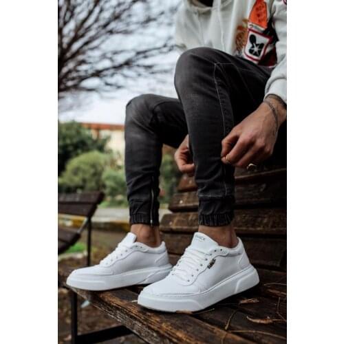 KNACK White Daily Shoes Van for Men 222 Artificial Leather Rubber Lace-up Fall & Spring Comfortable Sport Casual Sneaker Gel Venus Footwear Fast and Free Shipping High Quality Fabric