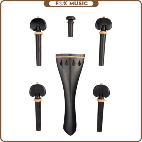 Violin Tailpiece Hill Style W/ 4 Tuning Pegs For 4/4 Violin Ebony Violin Tailpiece Violin Parts Accessories New
