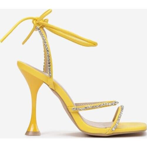 2021 Summer High Heel Sandals Fashion Open Toe Rhinestone Solid Color Womens Shoes Sexy Straps Outdoor Sandals Plus Size 37-42