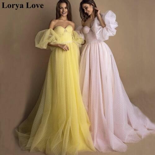 Pink Prom Dresses 2020 Women Formal Party Night Long Evening Dress Off The Shoulder Elegant Beading Tulle Elegant Prom Gowns