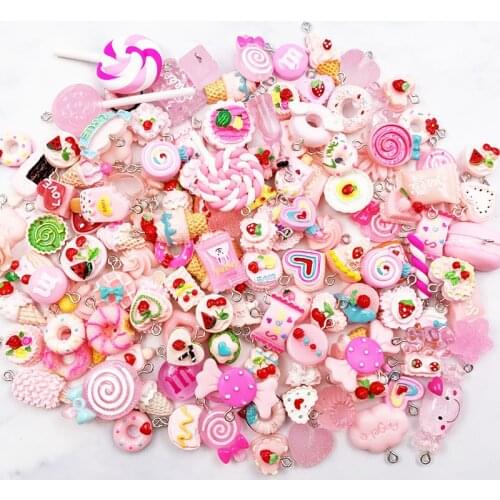10PCS Resin Candy Sweet Decoration Crafts Ice Cream Flatback Cabochon Kawaii Embellishments For Scrapbooking DIY Accessories