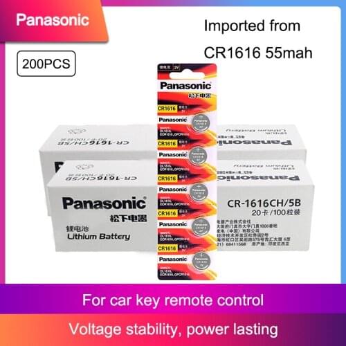 200PC Panasonic CR1616 CR 1616 3V Lithium Batteries Button Cell Coin DL1616 BR1616 ECR1616 KCR1616 5021LC L11 L28 For Toys Watch