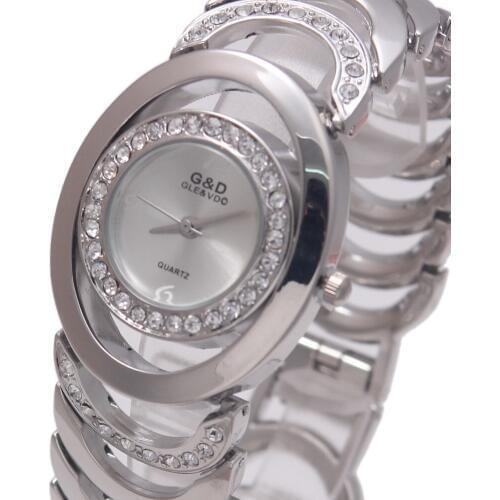 2018 Brand New Luxury G&D Wome Quartz Wristwatches Stainless Steel Relojes Mujer Silver Ladies Bracelet Watch Relogio Feminino