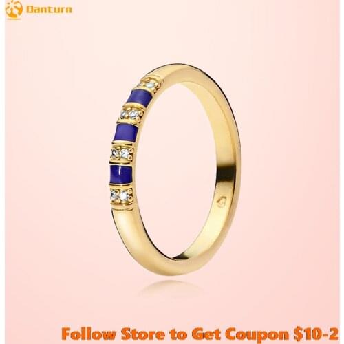 925 Sterling Silver Women Rings Blue Stripes CZ Rings Heart Engrave Rings for Women Jewelry Anniversary