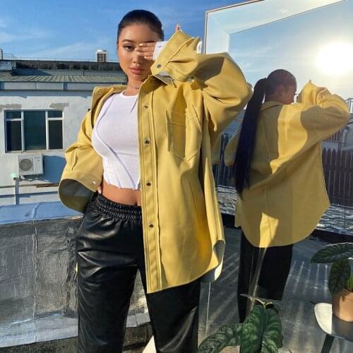 3 Colors High-Quality Oversize Outer Stitching Loose Fleece Imitation Sheepskin Shirt-Style Leather Jacket