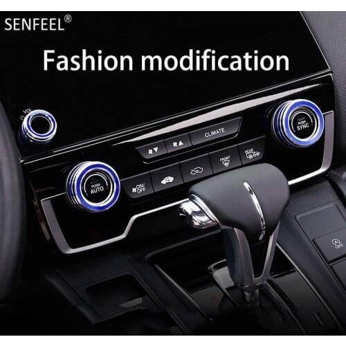 3PCS FOR HONDA CRV 2017 2018 2019 2020 Knob Ring Decoration Accessories Air Conditioning Audio Knob Modification Car Styling