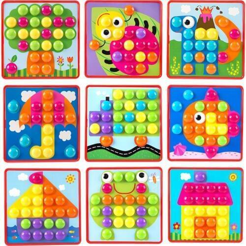 3D Puzzles Toys For Children Composite Picture Puzzle Creative Mosaic Mushroom Nail Kit Educational toys for children Gift