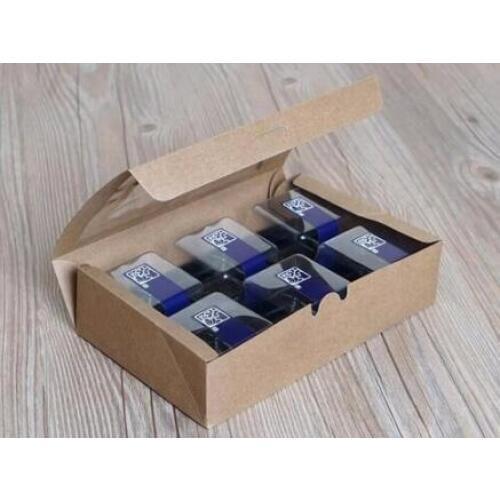 5pcs 3 sizes Paper Gift Box With Window Wedding Party Kraft Paper Cake Box Food Packaging Box Blue Candy Cookies Cupcake Box