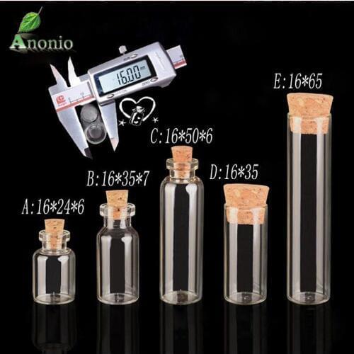 50pcs/lot Mini Cork Stopper Small Glass Bottle Tiny Glass Jars with Cork Decorative Wish Glass Jars Vials for Decoration S023B