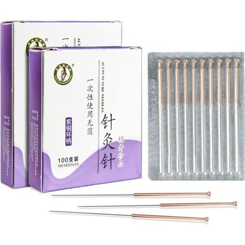 500Pcs disposable fine acupuncture needle Copper handle Filiform needle Beauty Acupressure without tube 5Boxes *100needles