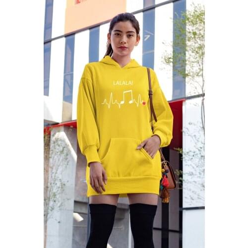 Angemiel Wear Lalala Rhythm Yellow Dress Sweatshirt Tunik