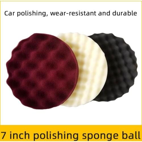 Car Waxing Polishing Sponge Ball 7 Inch Black and White Self-adhesive 200mm Wave Disc Polishing Wheel Sponge Disc