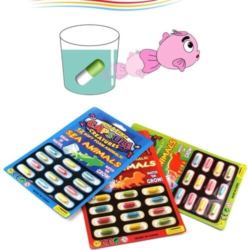 Free Shipping 12PCS Expandable Foam Sea Animal Capsule Toy Baby Early Educational Kids Bath Toy Birthday New Year Gifts