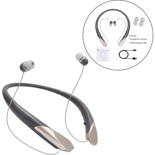HX911 Wireless Earphone Neck-mounted 150mAh Sports Stereo Noise Cancelling Earphone Waterproof Gaming Retractable Headphones