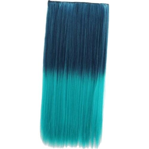 Clin In Hairpieces Colorful Ombre Long Straight Hair Extension Heat Safe