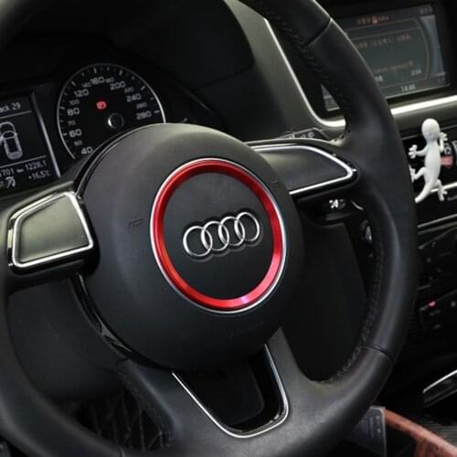 Car Sline Steering Wheel Center Badge Decorative Stickers Cover For Audi A4 B6 B8 B9 A6 C5 A3 8V A5 Q5 Q7 S3 S4 TT Accessories