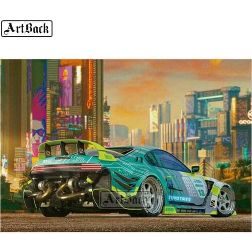 City landscape diamond mosaic sports car full square 5d diy diamond painting cross stitch 3d diamond embroidery home decoration