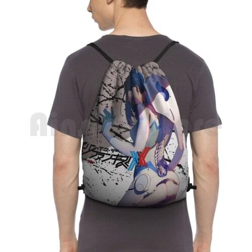 Ichigo Darling In The Franxx ( Mech Suit ) Backpack Drawstring Bag Riding Climbing Gym Bag Ichigo Zero Two Darling In The