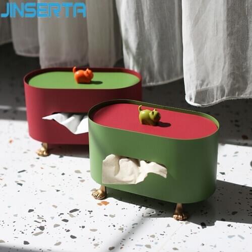 JINSERTA Metal Tissue Box Paper Container Box Luxury Iron Home Living Room Restaurant Hotel Desktop Napkin Paper Case