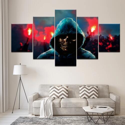 Canvas Painting Shantou men in fire mountain 5 Pieces Wall Art Painting Modular Sport Wallpapers Poster Print Home Decor