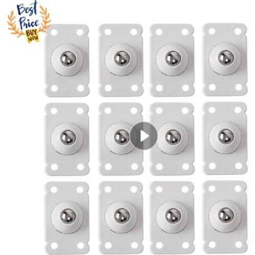 4-12pcs Wheels For Furniture Furniture Caster Stainless Steel Roller Self Adhesive Household Wear-resistant Universal Wheel