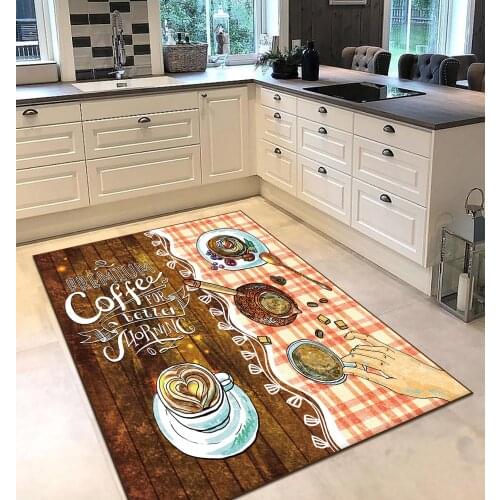 Brown color coffee drink dining fruit patterned kitchen rug modern carpet rug personalized gift free shipping kitchen grey runne