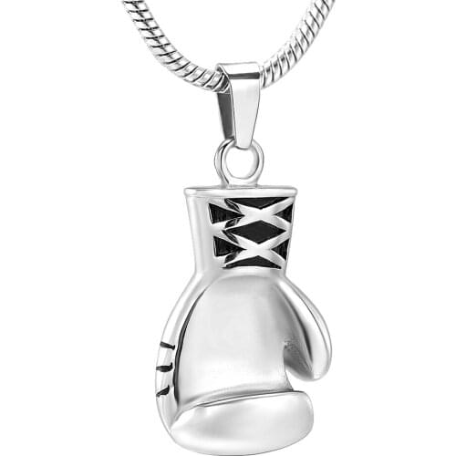 KSJ10530 "Hitting" Theme Boxing Glove Shape Necklace with Screw Holding Ashes Keepsake Urns Jewelry in Memory of Loss Boxer