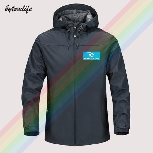 Rip Hot Sale Classic Curl White Logo Autumn Winter Sailing Hiking Outdoor Hooded Windproof Jacket Men Quality Soft Asian Size