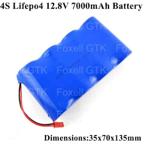 Lithium Iron Phosphate LiFePO4 12.8v 7000mah 7ah 12v battery 6000mah 6ah with BMS 10A 100W starter motor two stroke engine pack
