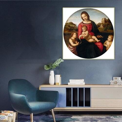 Madonna Terranova by Raffaello Santi Canvas Oil Painting Aesthetics Picture Artwork Backdrop Wall Hanging Decor Home Decoration