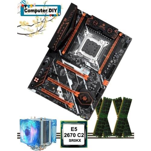 HUANANZHI Deluxe X79 LGA2011 Motherboard M.2 with CPU Xeon E5 2670 C2 and Cooler RAM 16G(4*4G) RECC on Sale