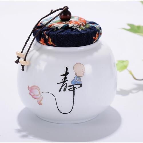 Matt Ceramic Sealed Storage Tank Small Chinese Style Zen