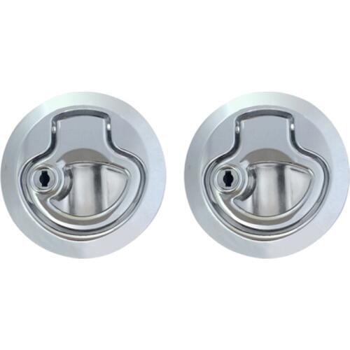 Marine Boat 2 Pieces Zinc Alloy Chrome Finished Flush Latch Flush Pull Latches Slam Lift Handle Deck Hatch S04A