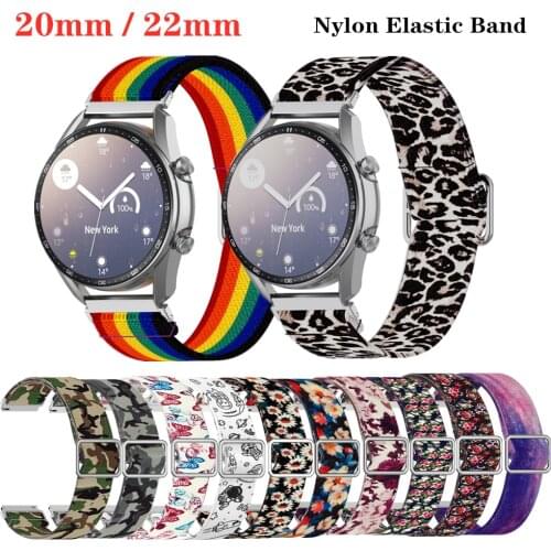 Soft Nylon Elastic Buckle Strap 20mm 22mm For Xiaomi Amazfit Bip U GTS Samsung Galaxy Watch 42 46mm Active Huawei Watch GT 2 Pro