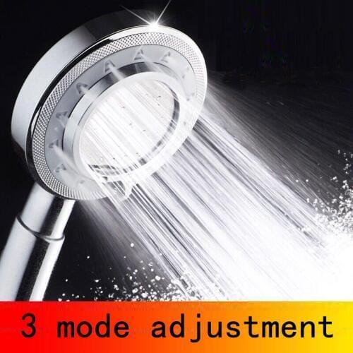 Bathroom pressurized shower head 3 block water mode shower head removable shower head