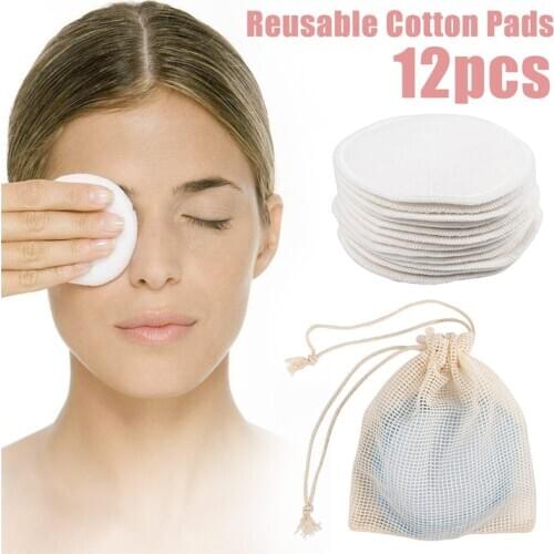 New Fashion Reusable Portable Bamboo Fiber Washable Rounds Pads Makeup Removal Cotton Pad Cleansing Facial Pad Tool
