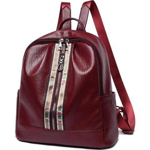 NEW Luxury Famous Brand Designer Women PU Leather Backpack Female Casual Shoulders Bag Teenager School Bag Fashion Womens Bags