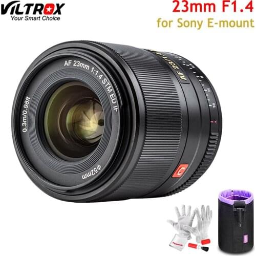 VILTROX 23mm F1.4 E-Mount Lens APS-C Auto Focus Compact Large Aperture Lens for Sony Camera A7 A9 A7R A7S A6000 A6300 A6600