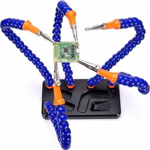 Aluminum Alloy Base Soldering Station 5pcs Helping Hands Flexible Hose For PCB Board Soldering Assembly WeldingTools