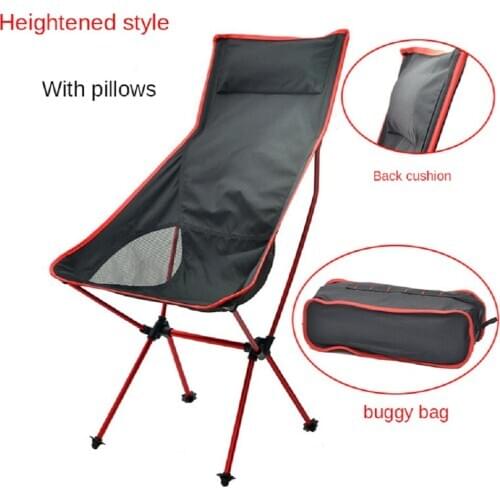 120kg Portable Fishing Chairs Moon Chair Lightweight Camping Space BBQ Beach Travel Chairs Folding Extended Hiking Seat Garden