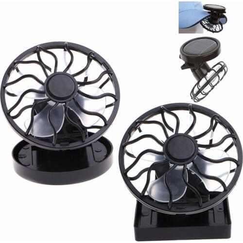 Solar Panel Powered Mini Portable Clip-On Cooling Fan For Travel Camping Fishing