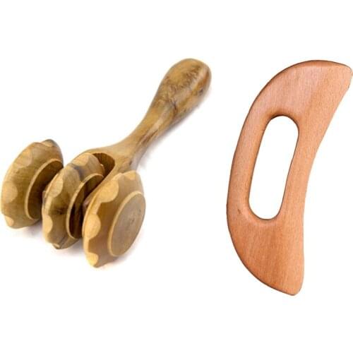 Push Leg Neck Waist Massage Wheel Device Thin Leg Massage Roller with Shaving Sha Board Scraping Asha Therapy Scraper