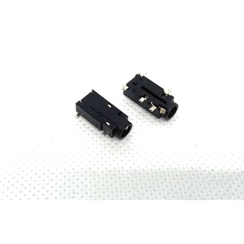 10PCS 3.5mm audio earphone mother base PJ-381 single column 5pin patch type four section dual channel switch socket MIC base