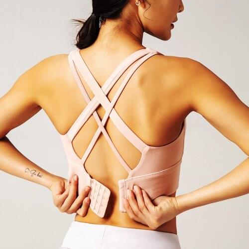 Cloud Hide Adjustable Back Sports Bra Yoga Shirts Women Running Vest Shockproof Gym Brassiere Sports Top Crop Push Up Sportswear