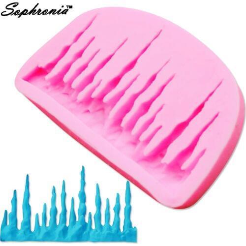 10PCS/SET Icicle ice Design Shape Cake Decoration Fondant Chocolate Cookie kitchen Baking Mold Silicone 10.2*6.1*1CM M473