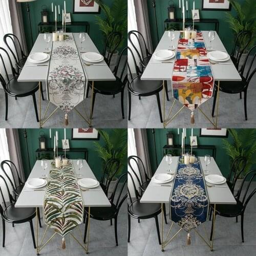Table Runners Modern Luxury Linen Table Runners for Wedding Wedding Champetre Decoration Table Runners and Placemats 4 Colours
