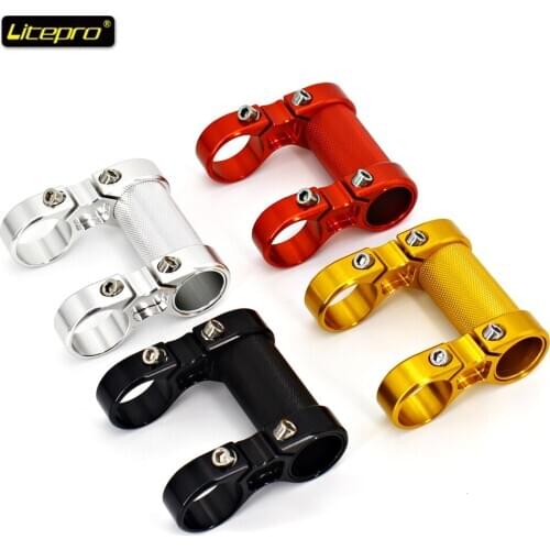 Litepro S82 Folding Bike Handlebar Stem Bicycle Riser Double Stem Aluminum bmx Handlebar Stem Adjustable Double Stem 25.4mm LP