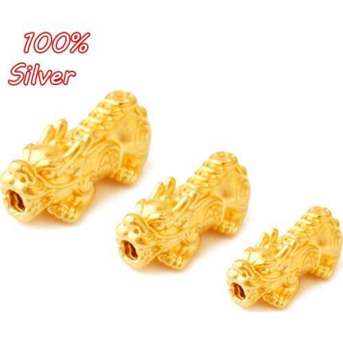 S925 Sterling Silver Color Jewelry Making Bracelet Necklace Accessories 3D Silver Plated Gold Mythical Wild Animal