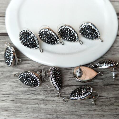 10 Pairs waterdrop Stud Earrings Druzy Pave Crystal Rhinestone Beads Jewelry For Making Earrings,DIY Jewelry Finding ER195